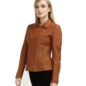 Veste d'hiver pour femmes en cuir de haute qualité, personnalisée avec logo, imperméable, coupe-vent, respirante, manches longues - Product Image 3