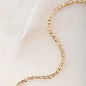 Classic 14K Gold Plated Tennis Bracelet Dainty Wedding Jewelry Perfect <b>Bridesmaid</b> Gift Moissanite Bracelets & Bangles - Product Image 2