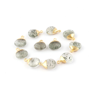 Connecteur pour bijoux en forme de cœur Connecteur à breloques à simple caution en quartz Plaqué or Boucle d'oreille à faire soi-même Pendentif Connecteur - Product Image 5