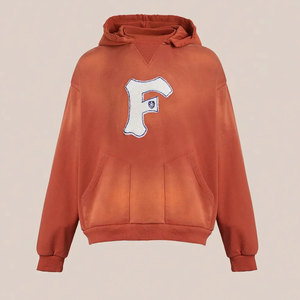 Sudadera con Capucha para Hombre, de Felpa 100% Algodón, Lavado Ácido, Corte Regular, Estilo Urbano, Hombro Caído, Diseño con Pedrería, Transpirable, para Invierno - Product Image 1