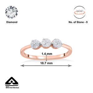 แหวนเพชร TriStone Grace รุ่น Casual สีโรสโกลด์ - Product Image 6
