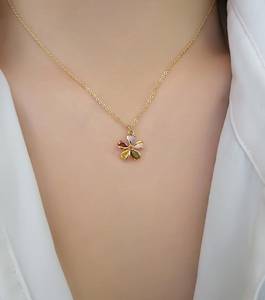 Collar de Rosas con Múltiples Circonitas, Plata 925, Estilo Vintage de Lujo, Certificado GIA, 100% Color Natural, Encanto Adorable, Regalo para Ella - Product Image 3