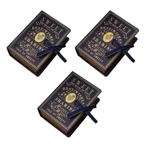 TH CB-115 Mid-Century винтажная роскошная коробка для конфет с простым дизайном с маленьким декоративным бантом, картонная подарочная коробка