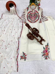 Ấn Độ của phụ nữ thời trang kurti thiết khâu tinh khiết Viscose thêu <span class=keywords><strong>l</strong></span>àm việc cho đám cưới salwar váy mô hình Số ưa thích - Product Image 3