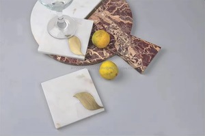 Ensemble de 4 sous-verres en marbre de style classique de qualité supérieure pour la décoration de table et les cadeaux disponibles en vrac - Product Image 2