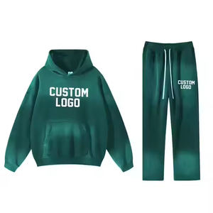 Traje apilado personalizado para hombre, ropa de calle, chándal, chándal Unisex, conjunto de 2 piezas, pantalones acampanados, conjuntos de chándales holgados - Product Image 3