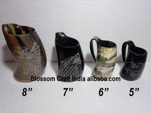 Premium buey/vaca vikingo beber cuerno Vaso Real buey cuerno taza jarra reventa adecuado mejor precio - Product Image 2