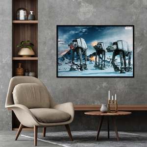Cuadro en lienzo con marco negro de estilo moderno de Star Wars AT-AT Fighter - Product Image 1