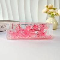 Lámpara Nocturna Rectangular Creativa Flowstone, Adornos Acrílicos Artesanales, Impresión UV, Grabado Láser, 14.6x5x4.7cm, para Decoración de Mesa