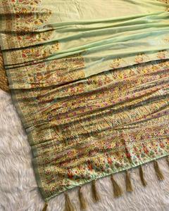 Sari de lujo de alta demanda con estilo indio y glamuroso, el último Sari más moderno para fiestas, la impresionante ropa de novia Sari más vendida - Product Image 3