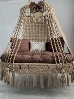 Hamac suspendu en coton avec cordon Macramé, lit à double balançoire Style Boho tissé à la main, hamac suspendu pour jardin adulte, chaise à double balançoire