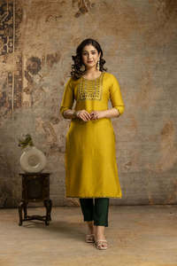 ชุดเสื้อผ้าพื้นเมืองอินเดียสุดหรูสำหรับสตรีชุดเสื้อคุรต้าทำจากผ้าฝ้ายสำเร็จรูปสำหรับใส่ลำลอง - Product Image 4