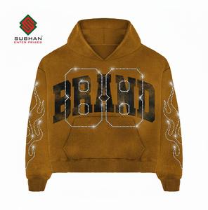 เสื้อฮู้ดดี้ผู้ชายผ้าฝ้าย 100% ระบายอากาศได้ดี สไตล์วินเทจ พิมพ์ลายสกรีน ล้างสีแบบแอซิด สำหรับฤดูหนาว - Product Image 5