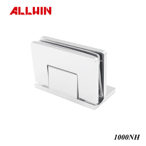 Charnière de porte de douche réglable à 180 degrés, sans perçage, carrée, en laiton, pour verre mural de 6 à 12 mm, ALLWIN 10180NH - Product Image 4