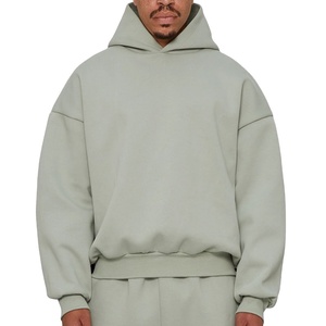 Sudadera con capucha de lana de gran tamaño de algodón pesado para hombre, estilo recortado grueso liso con impresión Digital, calidez de invierno personalizable - Product Image 5