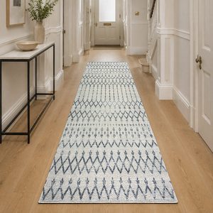 Tapis de salon en chenille gris argenté, imprimé numérique tribal bohème, lavable en machine, antidérapant, vente en gros RUGS DEPOT LXDP-0107 - Product Image 5