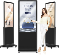 Layar LCD Digital Signage 55 Inci, Tipe Lantai, untuk Iklan, Pemutar Media Video dengan Perangkat Lunak Android CMS, WiFi 3G/4G