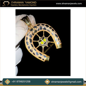 SHRAMAN DIAMOND Bijoux fins uniques et luxueux, tendance, personnalisés, en argent 925 plaqué or, unisexe, pendentif porte-bonheur vintage en forme de fer à cheval - Product Image 2