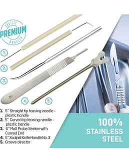 Kit de dissection biologique professionnelle de 16 pièces Instruments chirurgicaux de précision en acier avec étui de transport pour des dissections précises - Product Image 2