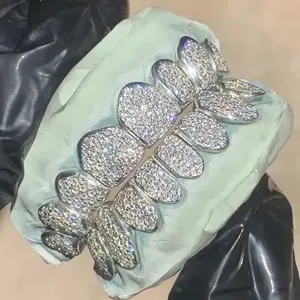 คอลเลกชันพิเศษของนักออกแบบที่ไม่ซ้ำกันของ grillz 925เงินสเตอร์ลิงกับเพชรเพชรโมอิส - Product Image 3