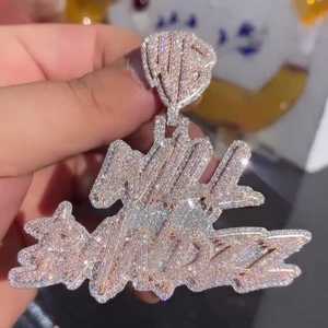 Colgante de Plata de Ley 925 con Incrustaciones de Micro Pavé, Letra Personalizada, Estilo Lujoso y Moderno, Unisex - Product Image 4