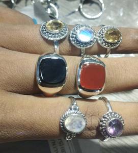 Calced bleu naturel seulement 10x12mm forme ovale anneau lunette ensemble taille américaine 3-10 925 argent Sterling or tressé personnaliser bague bijoux - Product Image 2