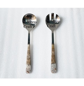 Latest Design Kitchenware 18/8 Stainless Steel <b>Salad</b> Server With Resin Handle Utensils <b>Salad</b> Spoon Fork Set <b>Salad</b> <b>Tools</b> Homeware - Product Image 6