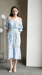 Verano Midi Beach Maxi vestidos para mujer Boho romántico renacimiento vestido de viscosa Casual tela ropa - Product Image 3