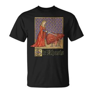 T-shirt Sir Rhosis Medieval Pun Meme Liver Drunk, meme medievali per gli appassionati di umorismo storico - Product Image 1