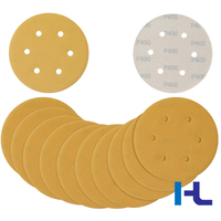 Disque abrasif en céramique jaune doré OEM 5 6 pouces 125mm 150mm à crochets et boucles PSA pour ponçage et polissage automobile