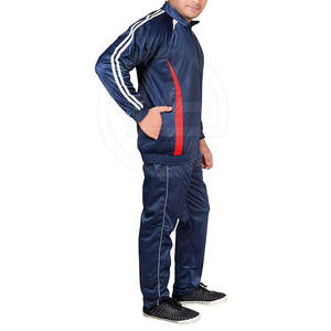 Ensemble de survêtement en polyester pour homme avec veste à fermeture éclair et pantalon de jogging pour l'entraînement Survêtement en polyester deux pièces pour la course à pied pour homme - Product Image 4