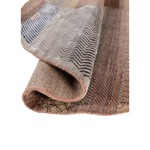 Alfombras Manchaha de Lana y Seda de Bambú Anudadas a Mano, Diseño de Parches Rojos y Naranjas para Uso Doméstico-Les-2785 - Product Image 2