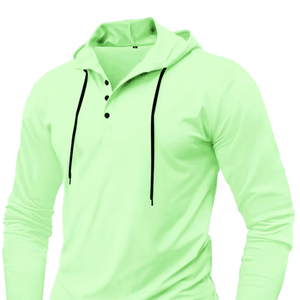 Sudaderas con capucha para deportes al aire libre para hombre, Camiseta ajustada de manga larga con cordón y capucha, sudaderas informales transpirables, camiseta con capucha - Product Image 5