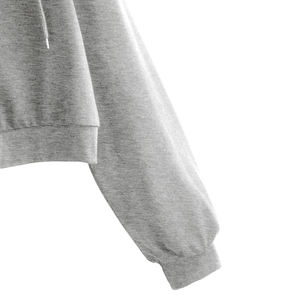 Venta al por mayor logotipo personalizado mujer algodón recortado Sudadera con capucha diseño de lujo corto invierno Crop Top Sudadera con capucha bolsillo delantero logotipo trasero posición - Product Image 5