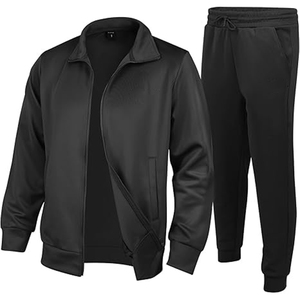 Men's High Quality TBF-059 2-Piece Long Sleeve Athletic Sweat Suit Drawstring Lightweight Solid <b>Winter</b> Jogging Printed Plus Size - Product Image 1