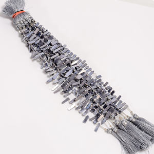 Cuentas de piedra lunar gris para fabricación de joyas, cuentas de piedra lunar gris, cuentas de piedras preciosas de piedra lunar gris - Product Image 1