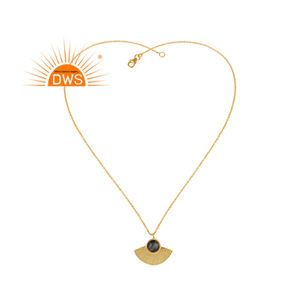 Collar con colgante de piedras preciosas de labradorita Natural chapada en oro de 18 quilates de plata de ley superventas, joyería fina Demi para mujer, regalo para - Product Image 1