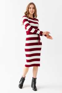 Women Knitwear Crew Neck <b>Dress</b> Long Sleeve Flexible Striped <b>Warm</b> Belt Detail High Quality <b>Winter</b> New Fashion OEM Services - Product Image 3