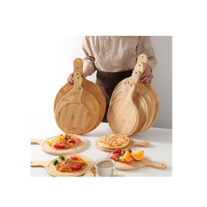 Assiette à pizza en bois ustensiles de cuisine Pizza fromage planche à découper avec poignées pour produit personnalisé fait à la main Offre Spéciale - Product Image 1