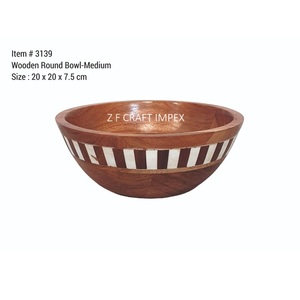 Bol design en résine et bois d'acacia Vaisselle de service de haute qualité Saladier décoratif Ramadan Bol en bois spécial - Product Image 4
