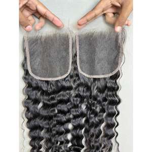 Perruque en dentelle avec fermeture en cheveux humains vierges naturels HD, boucles profondes, vague d'eau, disponible en blond cendré, rougeâtre, vague lâche, 32-40 pouces - Product Image 1