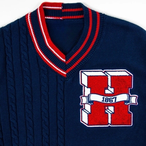 Jersey de punto de Howard University personalizado Unisex, suéter de invierno, logotipos bordados, patrón sólido, decoración de talla grande para hombres - Product Image 2