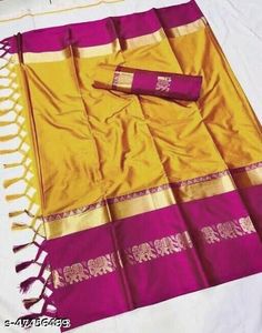 Sarar tissé en coton pur pour femmes, vente en gros, à la mode, style sud-indien, pour mariage et tenue décontractée - Product Image 5