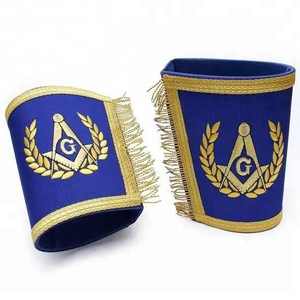 Diseño personalizado artesanía guanteletes escocés masónico Regalia guantelete puños bordado a mano puños masónicos - Product Image 5