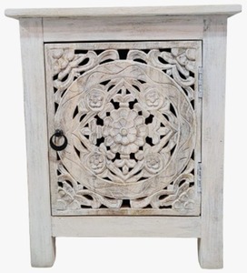 Mesita de noche de almacenamiento de madera ajustable de granja moderna para muebles para el hogar en el dormitorio - Product Image 3