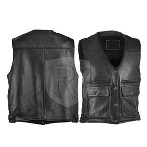 Gilet en cuir respirant décontracté pour hommes pour l'hiver Nouveau en stock Service OEM pour vêtements d'extérieur - Product Image 2