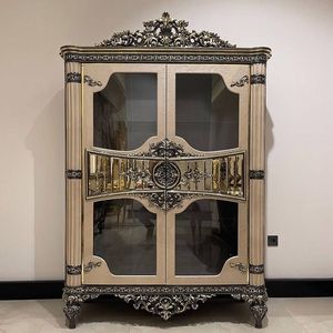 Ensemble de salle à manger d'hôtel de style européen antique, table et chaises en bois massif sculptées à la main, mobilier de palais classique, collection de 6 pièces - Product Image 4