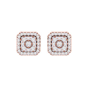Certified Gold Real Diamond Square <b>Stud</b> <b>Earring</b> 14K Rose Yellow Gold Plated Geometric <b>Emerald</b> Stone Engagement Gift 0.15ct - Product Image 5