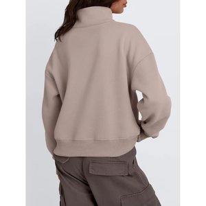 Sudadera Corta de Moda Otoño 2026 para Mujer AUTOMET, Ropa de Invierno, Sudadera con Cierre de Cremallera de un Cuarto, Antipelusas, con Forro Polar en la Parte Delantera - Product Image 2