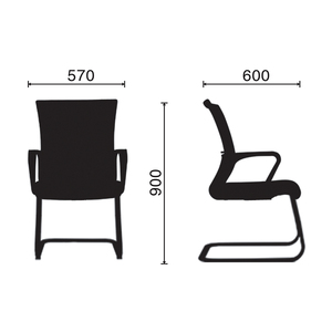 Fuji 03 BFGCQ006 Mesh <b>Back</b> Kneeling <b>Chair</b> Adjustable Height Headrest for Home Bedroom Workshop Meeting Rooms Durable Foam Fabric - Product Image 3
